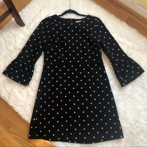 ✨HP✨LOFT Dress Bell Sleeve A-line Sunburst Pattern